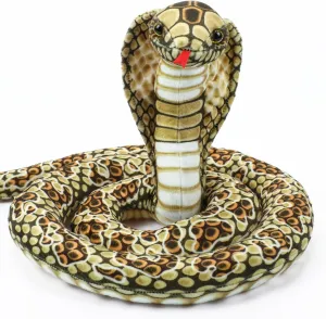 Romart Cobra Snake Stuffed Animals: 67-inch Large Realistic Cobra Plush Toy Giant Long Lifelike Stuffed Animals Snake Plushie Gifts for Kids Boys Girls Christmas, Wild Animals Party Decor (Brown)
