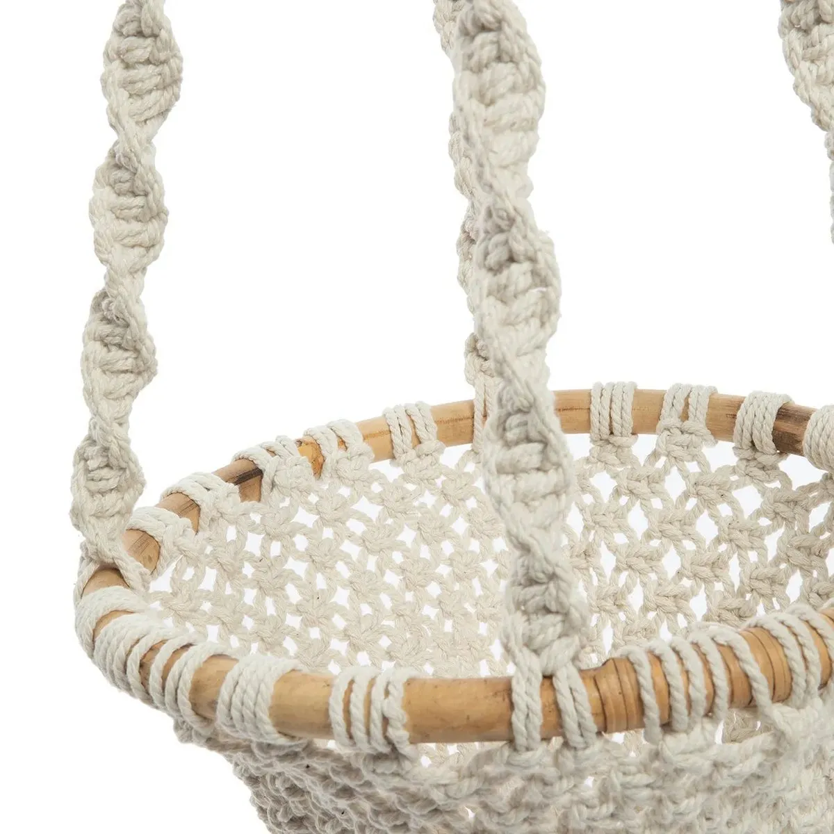 Rootz Twisted Macramé Plant Holder - Hanging Basket - Indoor Plant Hanger - Eye Catching Décor - 30cm x 30cm x 135cm