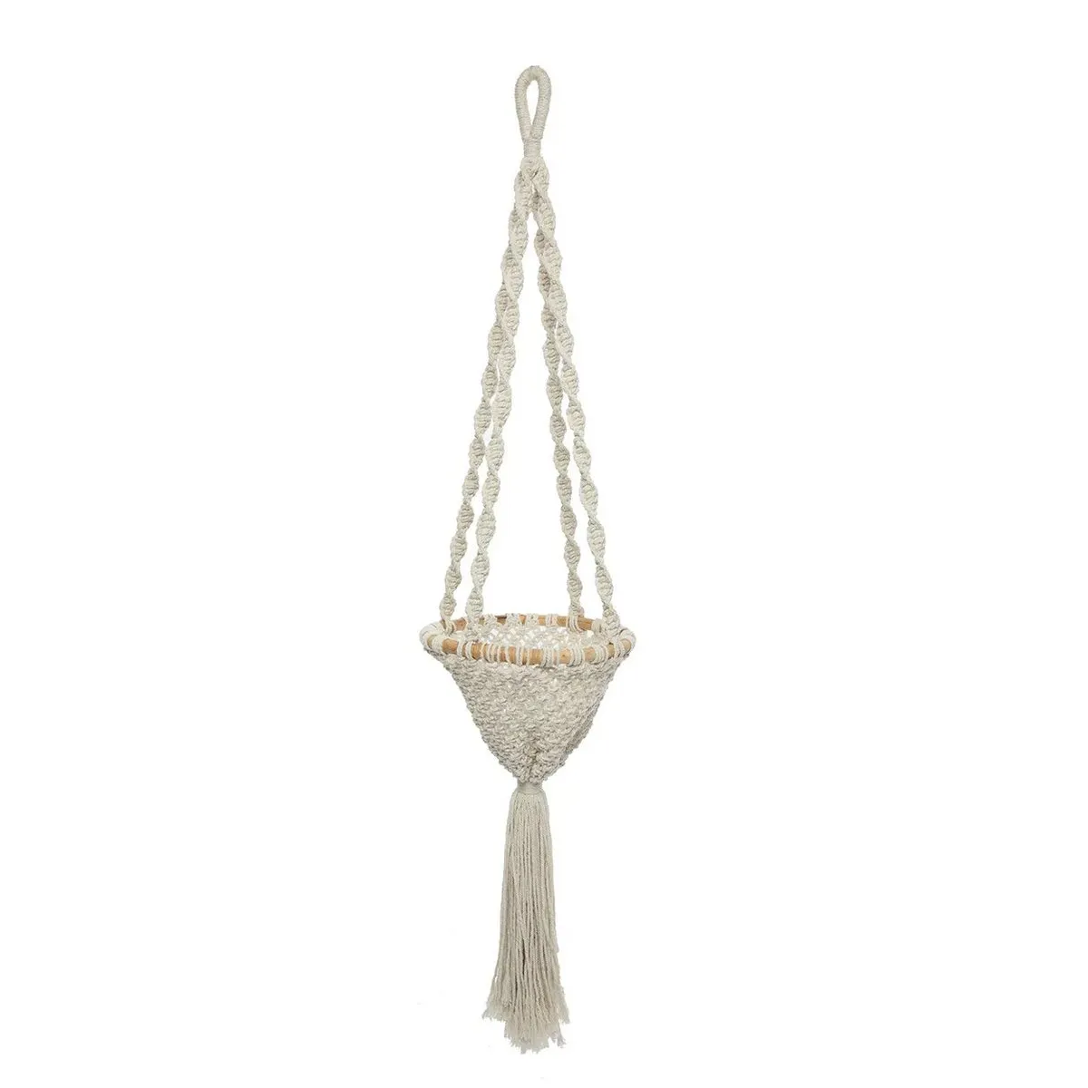 Rootz Twisted Macramé Plant Holder - Hanging Basket - Indoor Plant Hanger - Eye Catching Décor - 30cm x 30cm x 135cm