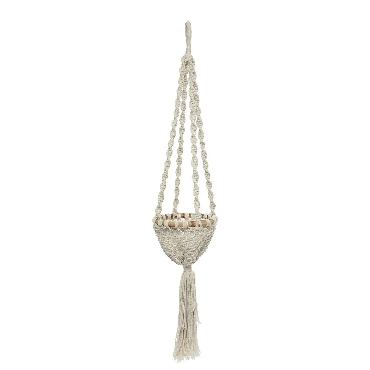 Rootz Twisted Macramé Plant Holder - Hanging Basket - Indoor Planter - Decorative Touch - 25cm x 135cm x 25cm