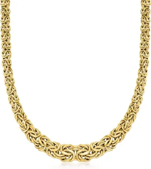 Ross-Simons 14kt Yellow Gold Graduated Byzantine Necklace