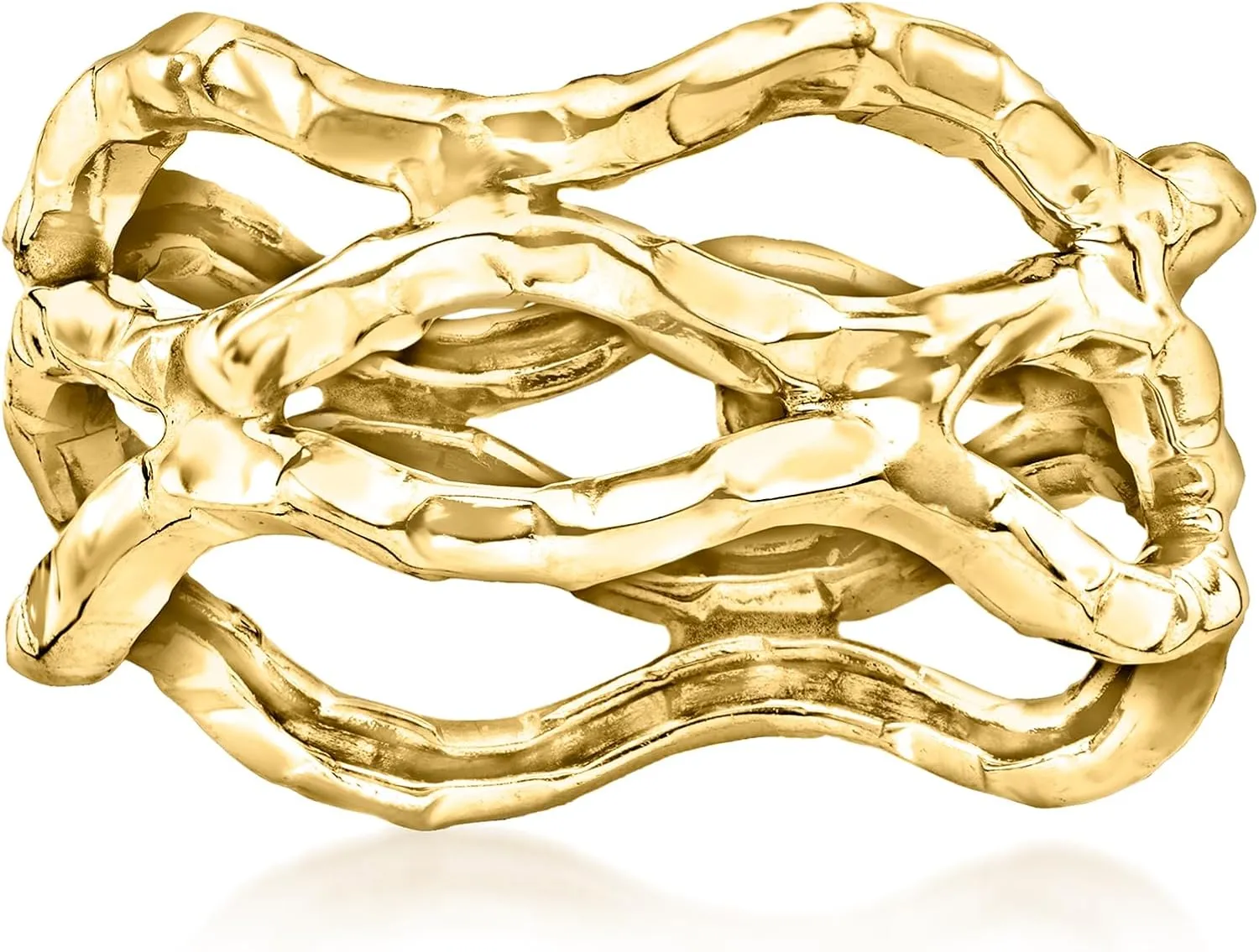 Ross-Simons 14kt Yellow Gold Wavy Open-Space Ring