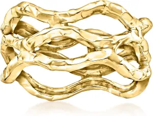 Ross-Simons 14kt Yellow Gold Wavy Open-Space Ring