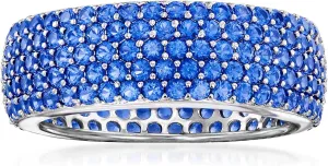 Ross-Simons 2.90 ct. t.w. Simulated Sapphire Multi-Row Eternity Band in Sterling Silver
