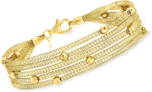Ross-Simons Italian 18kt Gold Over Sterling Multi-Strand Mesh Bracelet