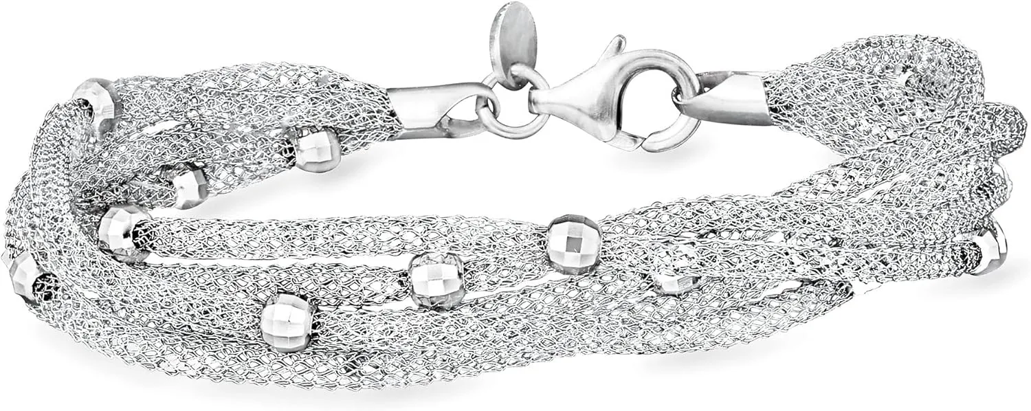 Ross-Simons Italian Sterling Silver Multi-Strand Mesh Bracelet