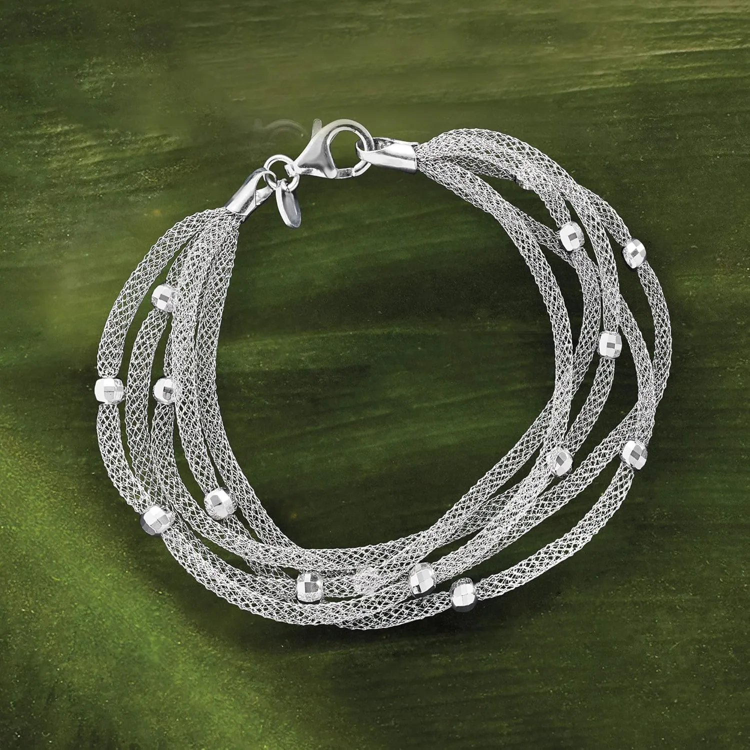 Ross-Simons Italian Sterling Silver Multi-Strand Mesh Bracelet