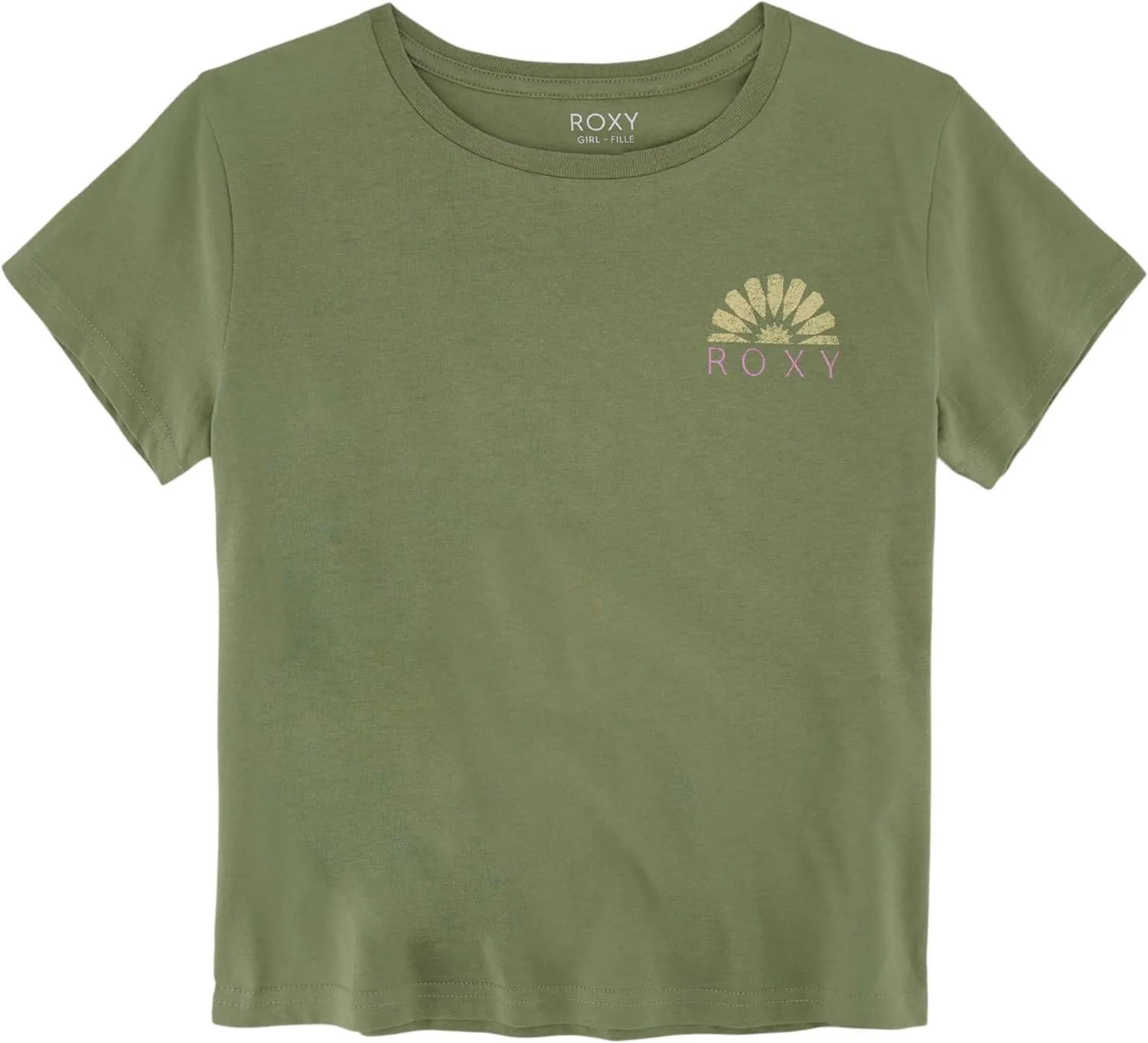 Roxy Girls' Short Sleeve Boyfriend Fit Logo Tee, Crew Neck Graphic T-Shirt, Soft & Comfortable