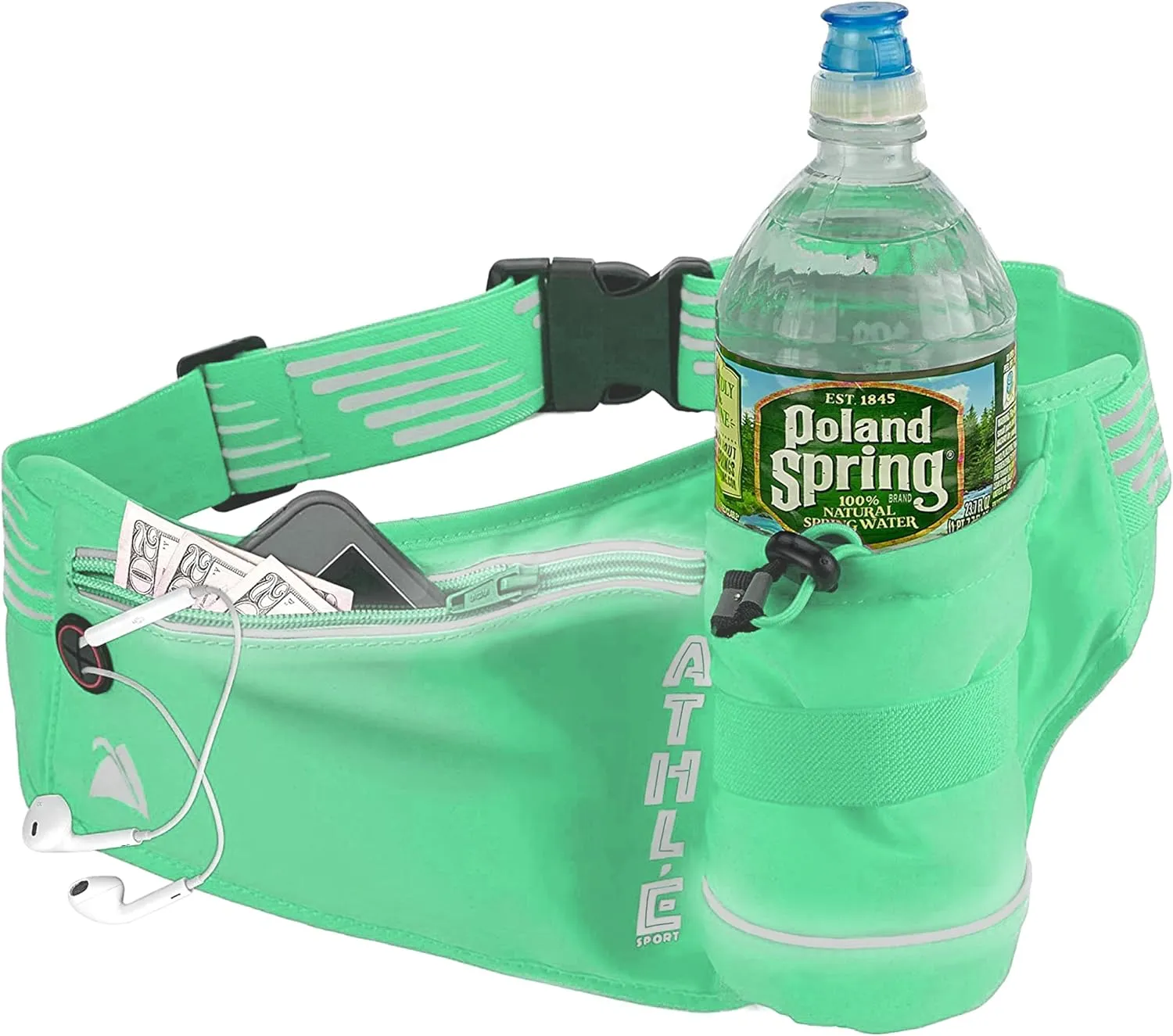 Running Fanny Pack with Water Bottle Holder - Adjustable Running Belt With Water Bottle Holder and Pouch - One Size Fits All Travel Fanny Pack