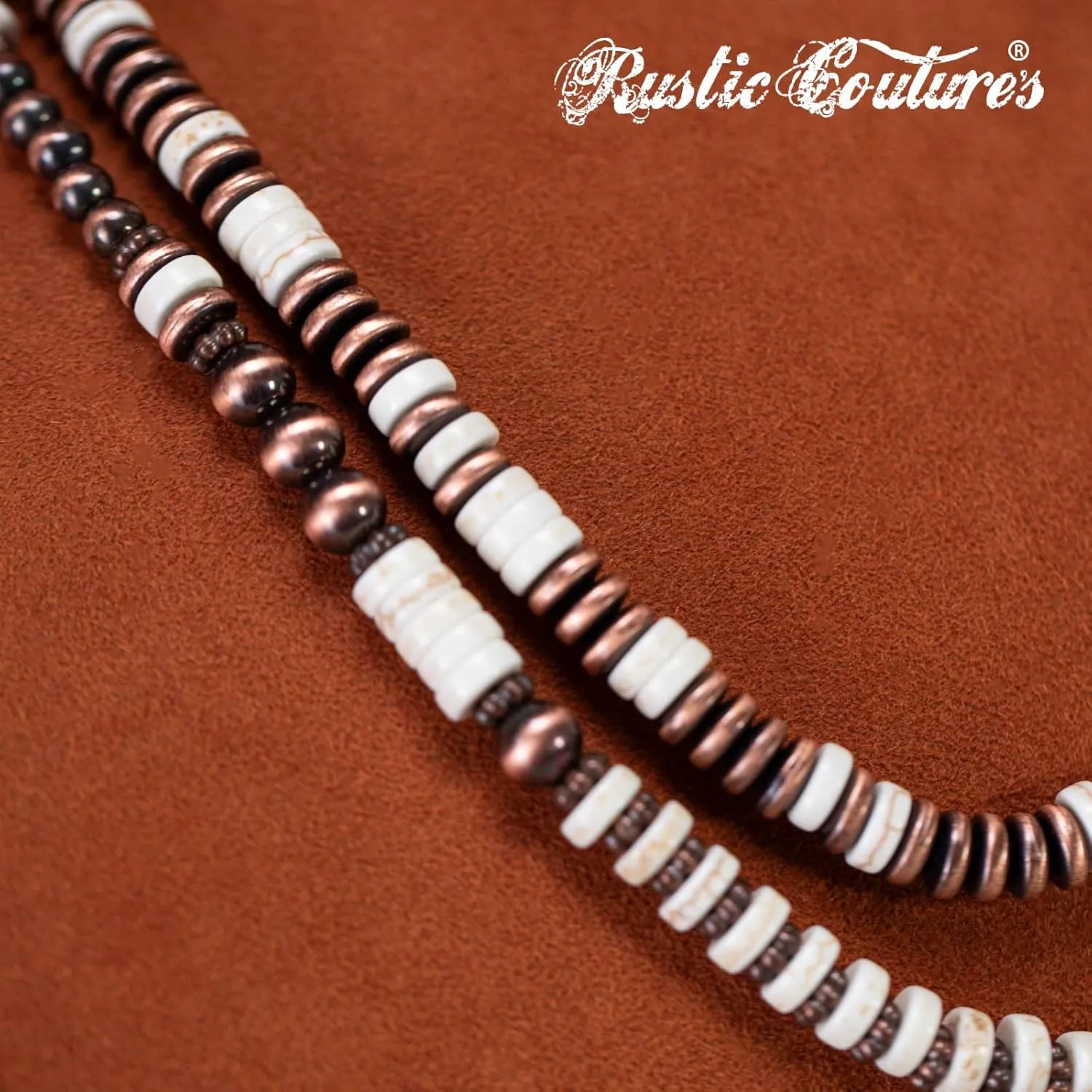 Rustic Couture's Western Turquoise Jewelry Set for Women Multi Layer Necklaces Navajo Cowgirl Beaded Neacklaces