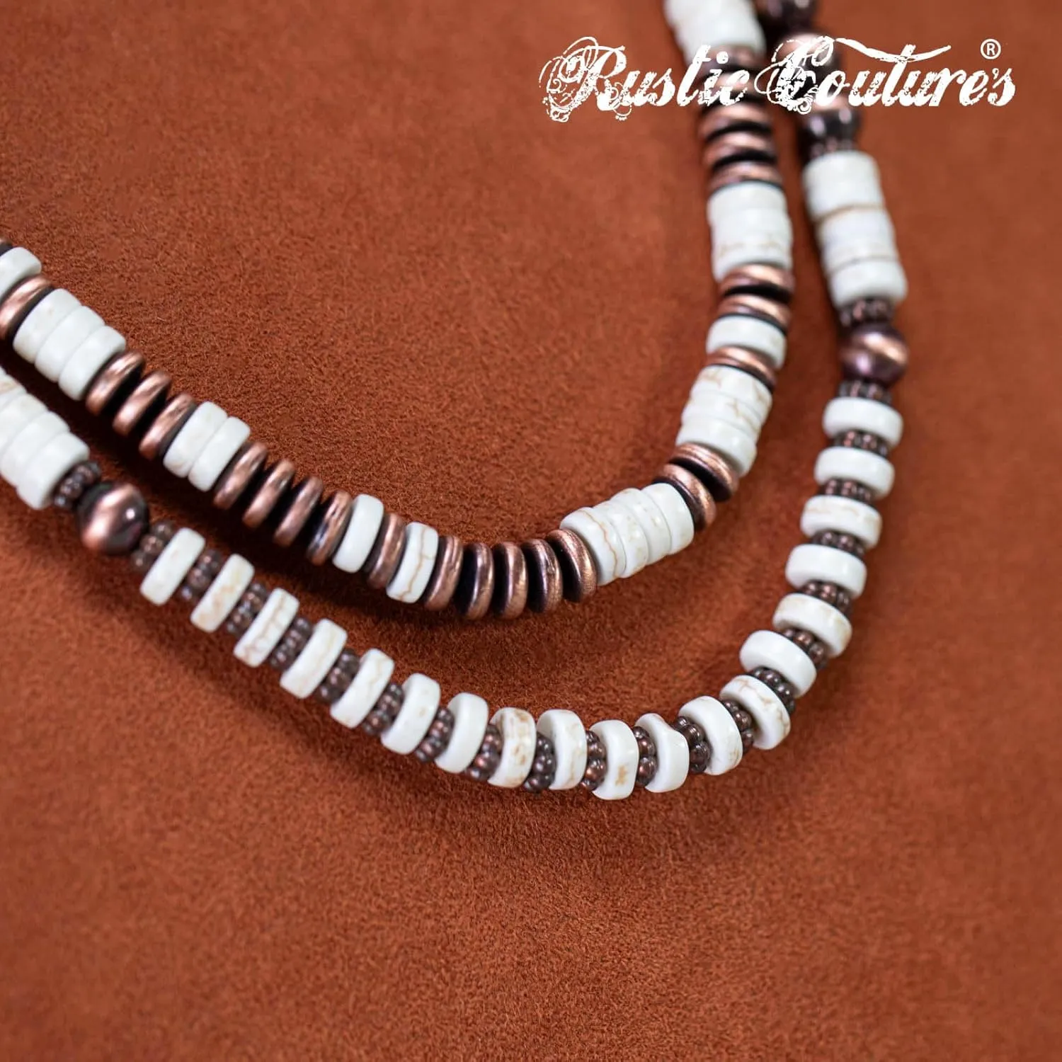 Rustic Couture's Western Turquoise Jewelry Set for Women Multi Layer Necklaces Navajo Cowgirl Beaded Neacklaces