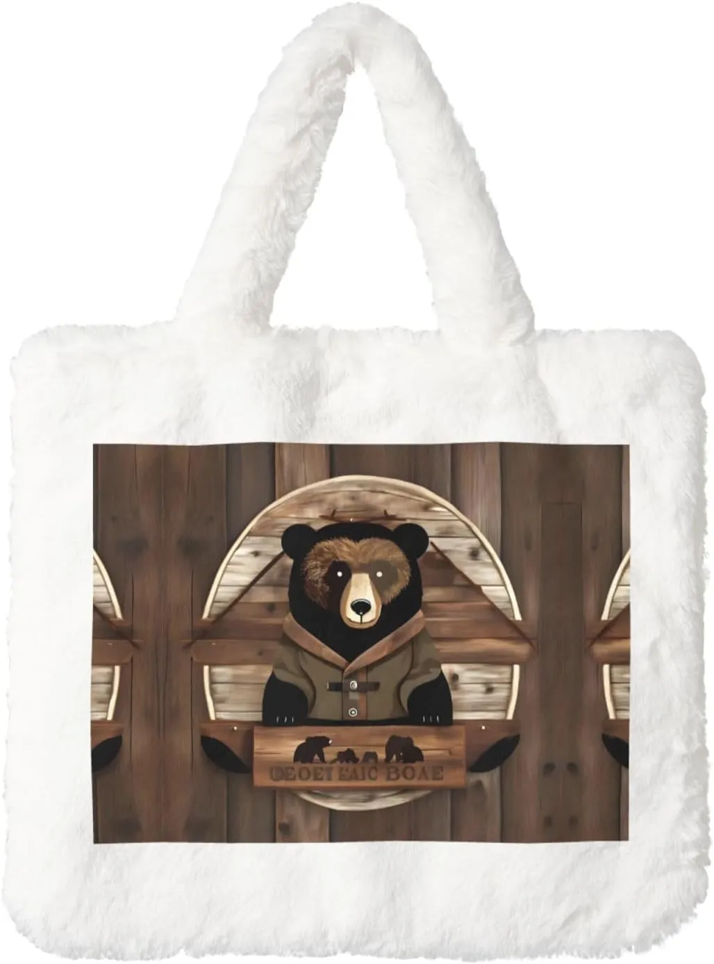 Rustic Lodge Bear Plush Handbag for Women - Perfect for Keys, Lipstick, and More - Ideal Gift for Christmas, Valentine's Day