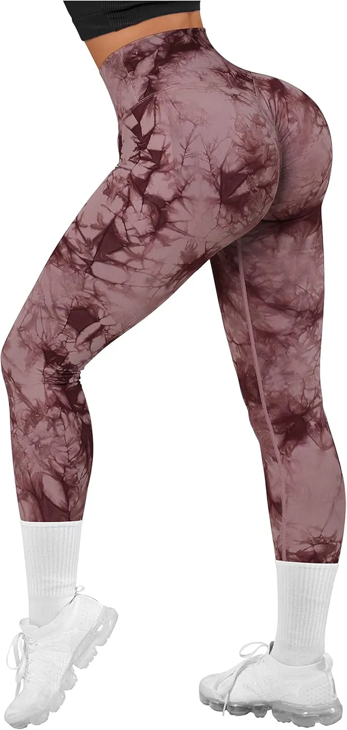 RXRXCOCO Women Seamless Crossover Leggings High Waisted Butt Lifting Workout Yoga Pants
