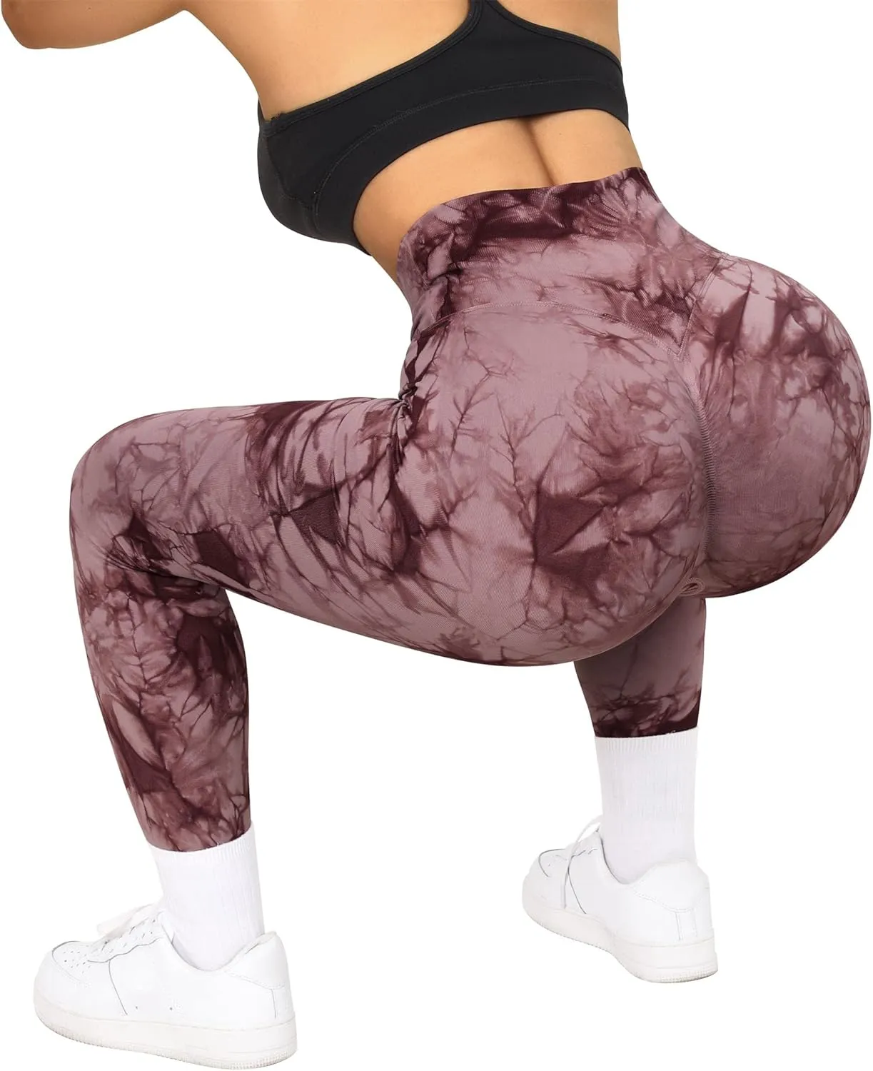 RXRXCOCO Women Seamless Crossover Leggings High Waisted Butt Lifting Workout Yoga Pants