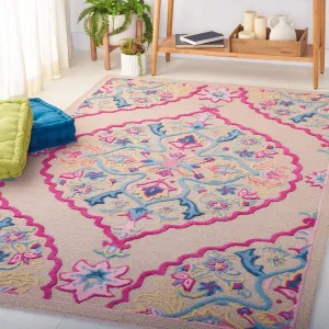 SAFAVIEH Bellagio Collection 5' x 8' Light Pink/Multi BLG605E Handmade Medallion Premium Wool Area Rug