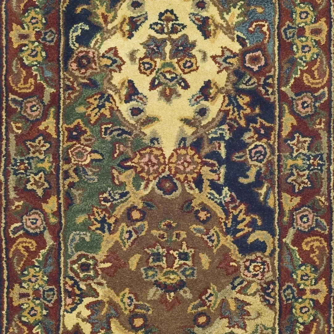 SAFAVIEH Heritage Collection Runner Rug - 2'3" x 20', Multi & Burgundy, Handmade Traditional Oriental Wool, Ideal for High Traffic Areas in Living Room, Bedroom (HG911A)