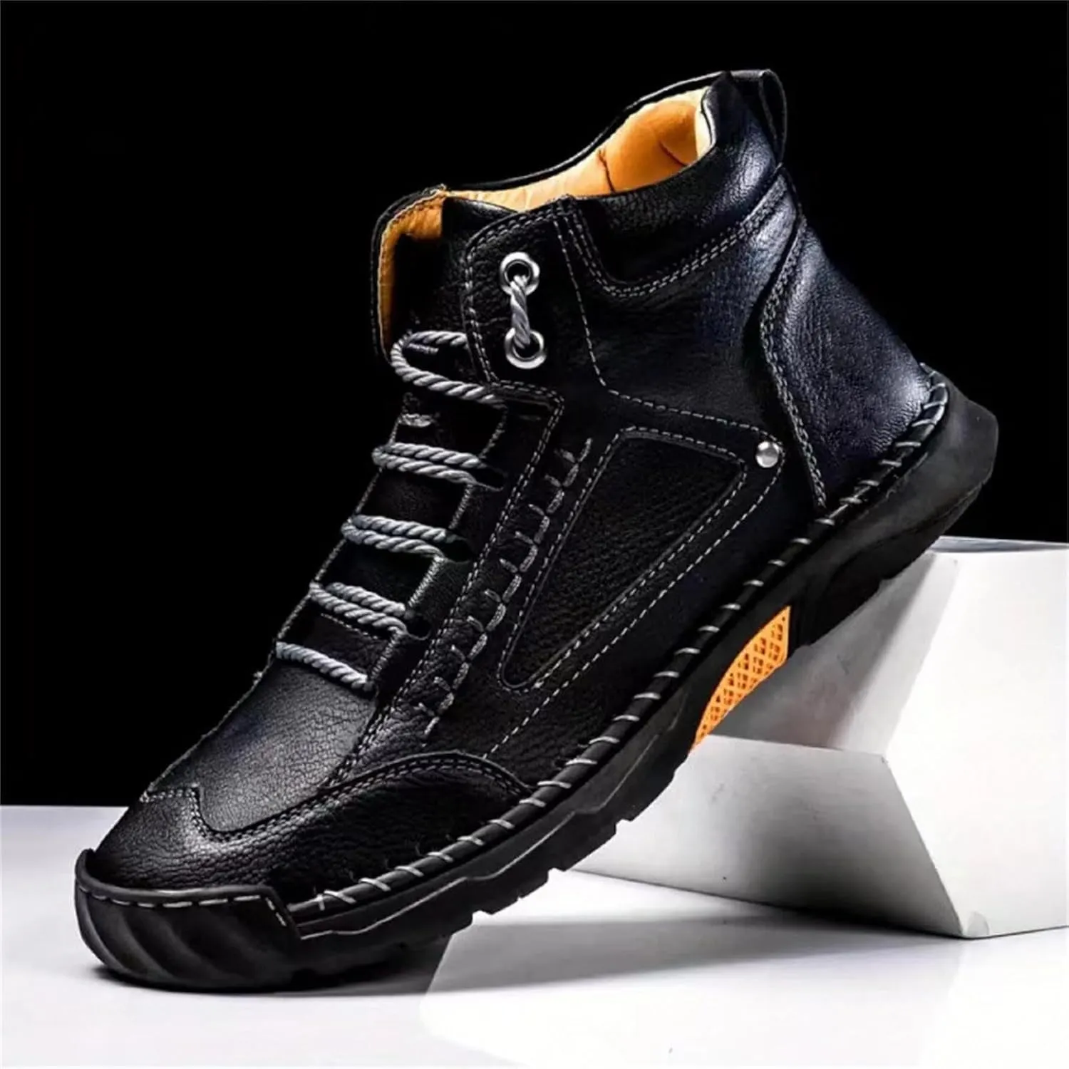 Sawbehind Mens Boots Comfortable Arch Support Handmade Waterproof Boots Casual Lightweight Hiking Outdoor Walking Sneakers