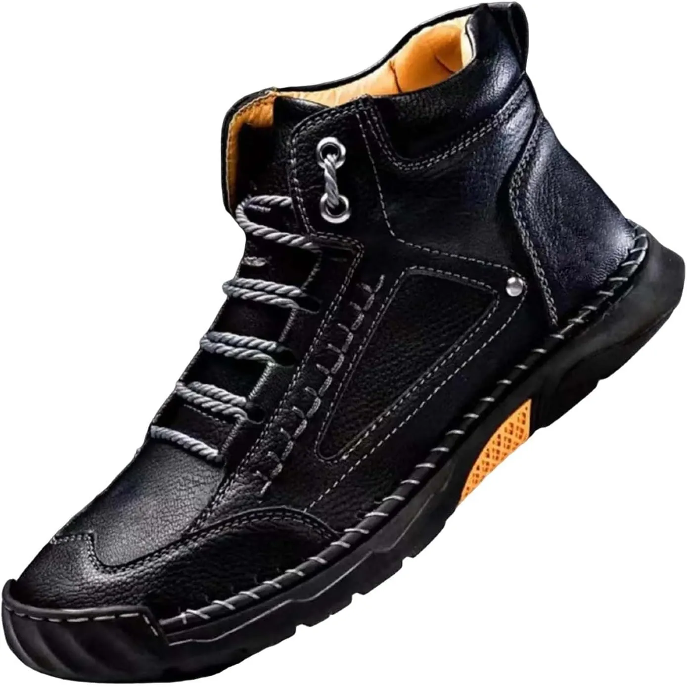 Sawbehind Mens Boots Comfortable Arch Support Handmade Waterproof Boots Casual Lightweight Hiking Outdoor Walking Sneakers