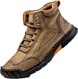 Sawbehind Men's Waterproof Handmade Leather Boots – Comfortable, Arch Support & Spacious Toe Box for Outdoor Adventures