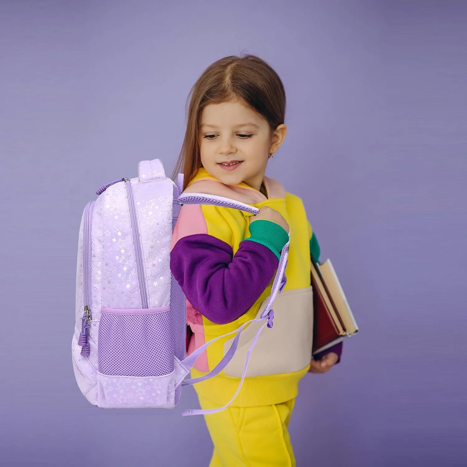 School Backpack for Girls, 3PCS Backpack Set with Lunch Box Pencil Case for Preschool Elementary High School Kids Teens