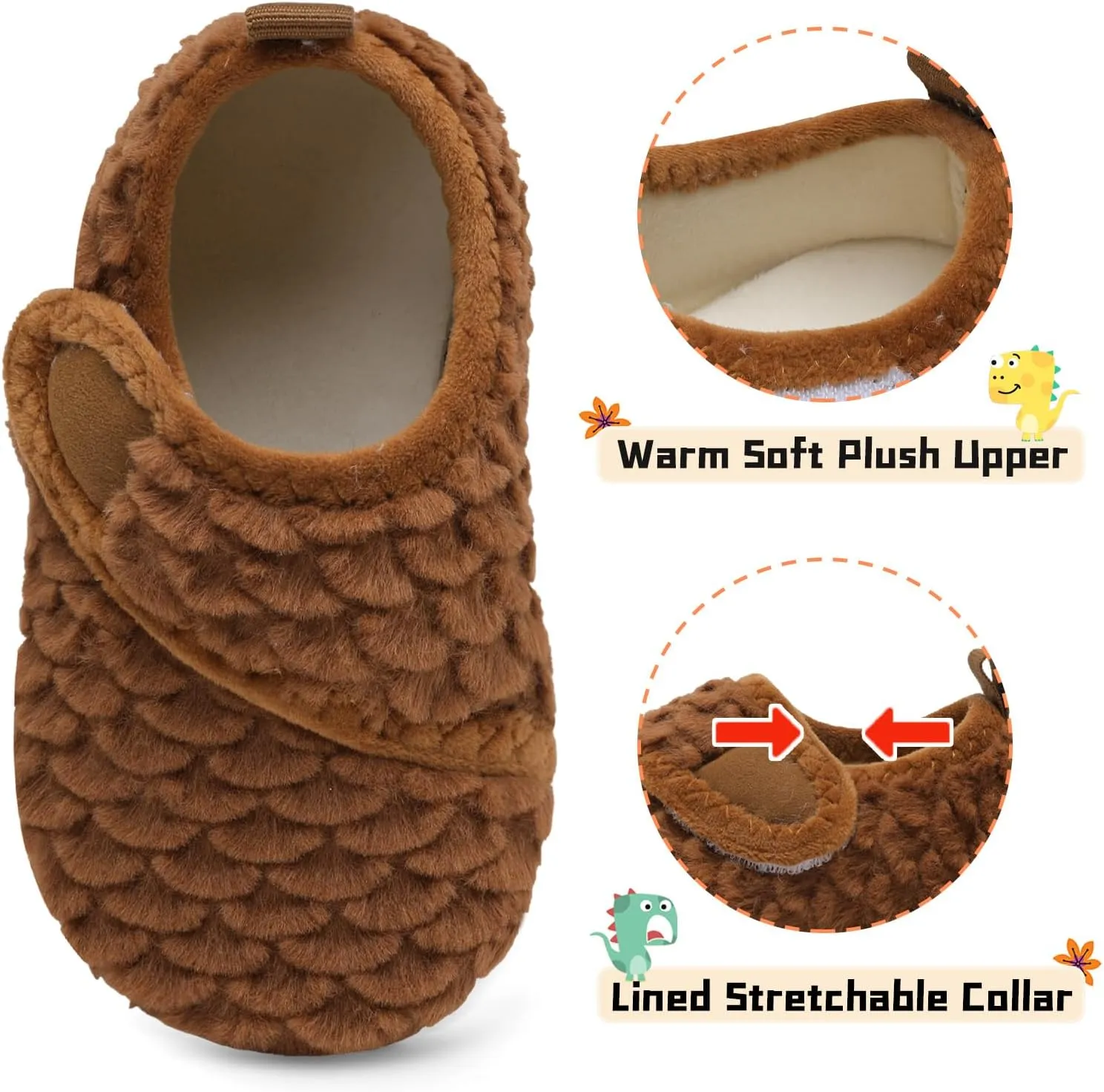 Scurtain Toddler Warm Winter House Slippers Baby Boys Girls Indoor Home Slippers Cozy Lightweight Non-Slip Shoes For Infant Kids Plush Linned