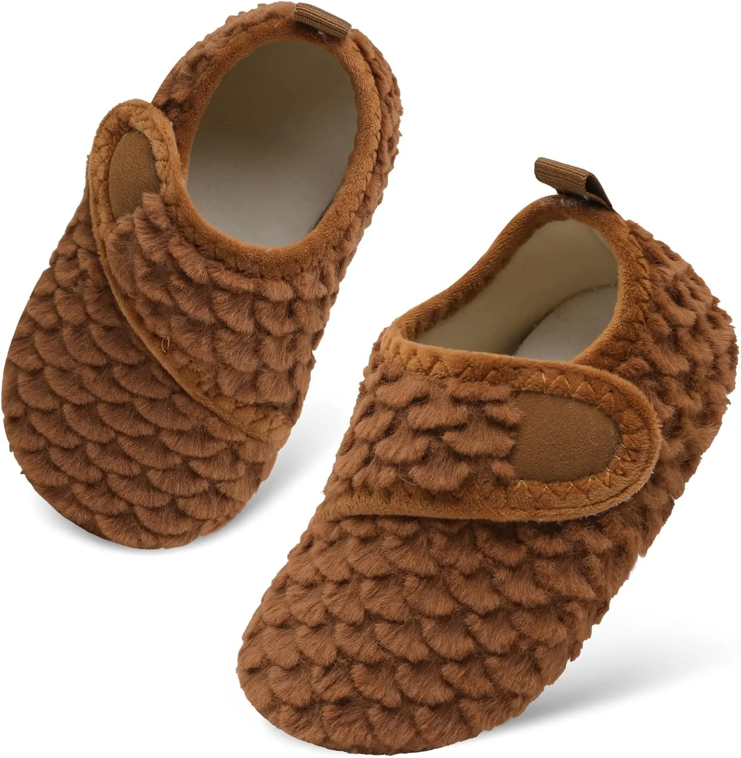 Scurtain Toddler Warm Winter House Slippers Baby Boys Girls Indoor Home Slippers Cozy Lightweight Non-Slip Shoes For Infant Kids Plush Linned