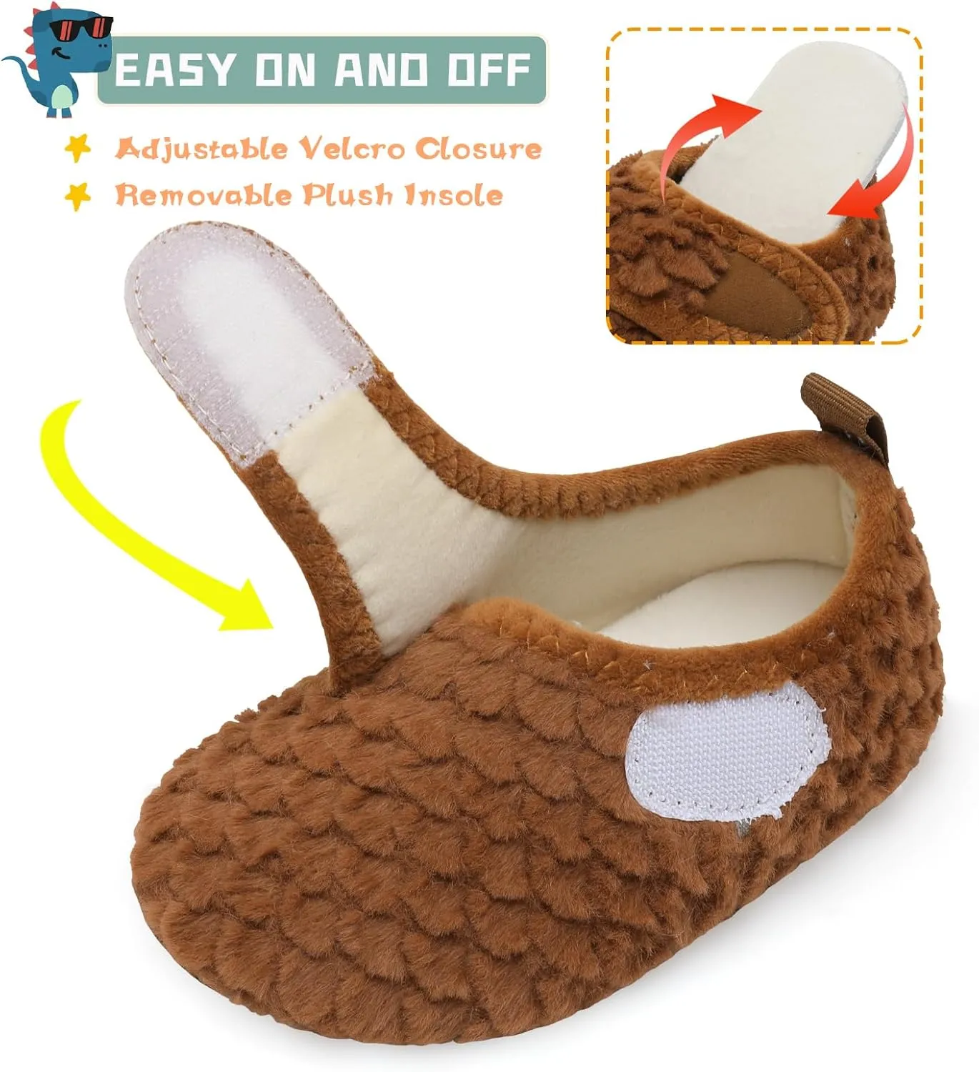 Scurtain Toddler Warm Winter House Slippers Baby Boys Girls Indoor Home Slippers Cozy Lightweight Non-Slip Shoes For Infant Kids Plush Linned