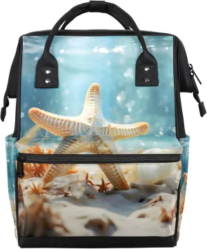 Sea Star Diaper Bag Mommy Bags With Adjustable Shoulder Strap Waterproof Multifunction Shoulder Bag Travel Large Capacity Backpack for Moms And Dads