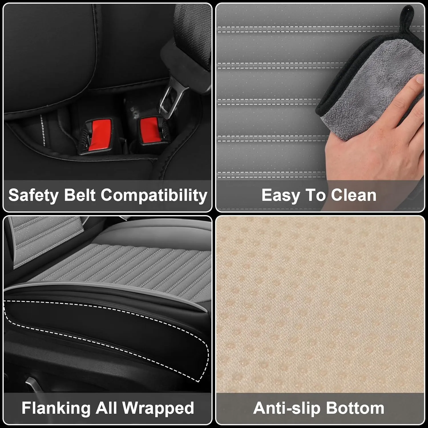 Seat Covers 5 Seats Custom Fit for Buick Regal 2011-2017, Standard Waterproof Car Seat Cover, Breathable and Comfortable Leather Cushion Cover, Auto Interior Accessories (Black Gray)