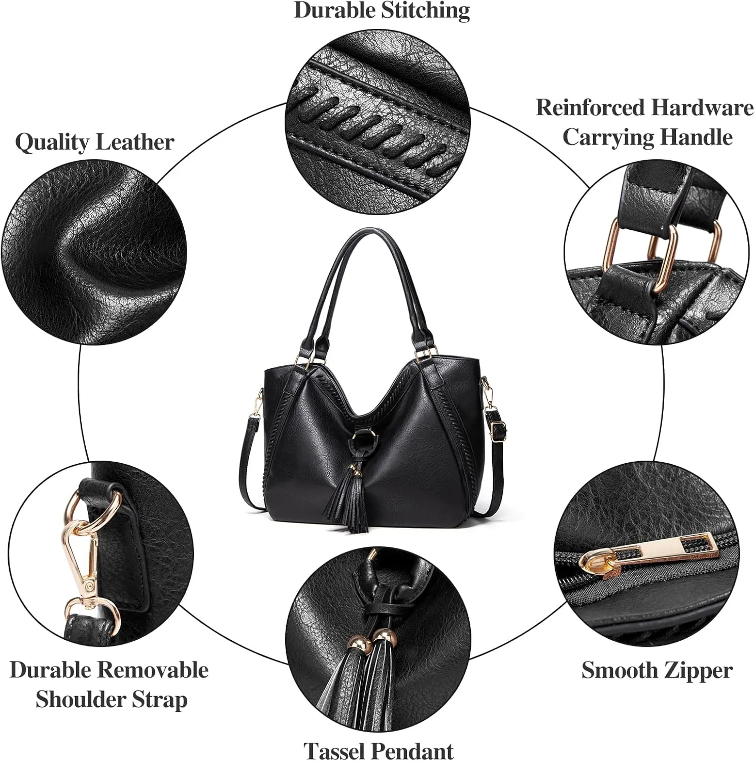 SENDEFN Leather Tote Bag for Women Work Shoulder Bag Large Top Handle Handbags and Ladies Travel Purse with Zipper Pocket