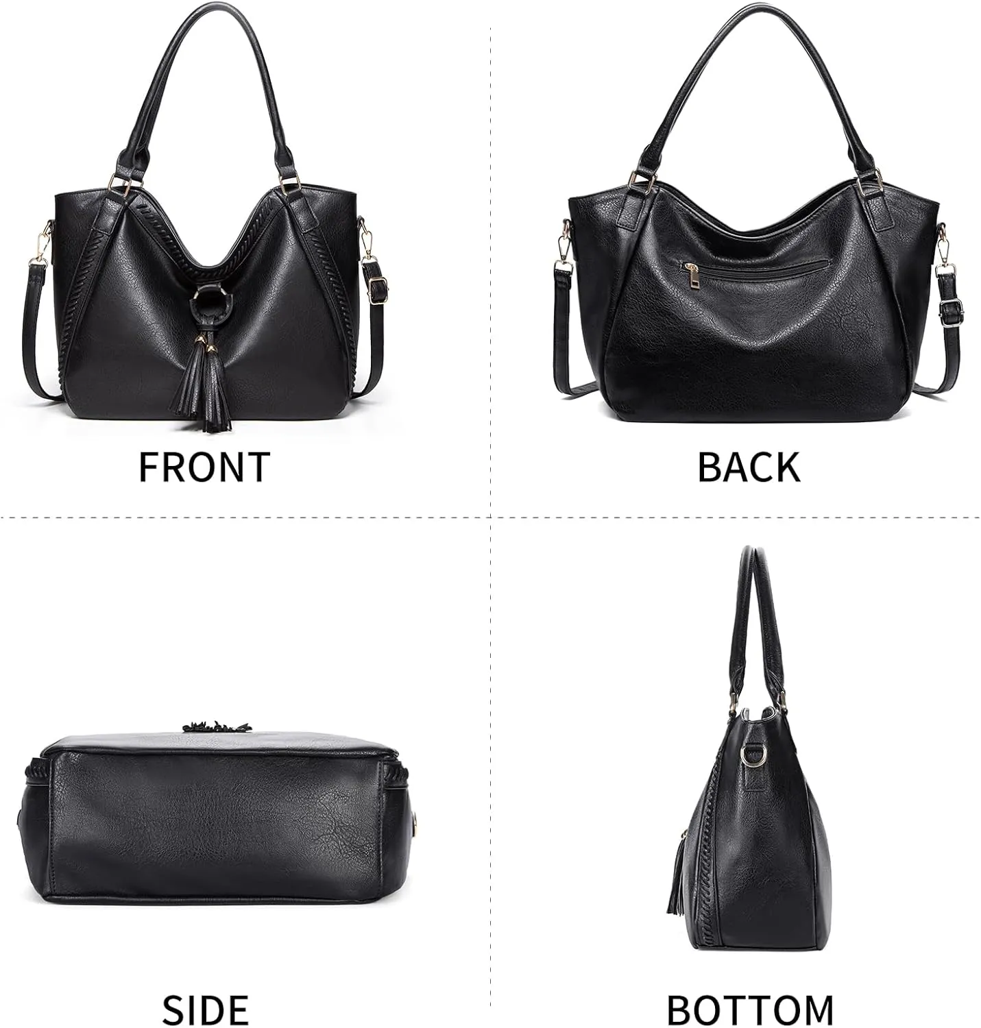 SENDEFN Leather Tote Bag for Women Work Shoulder Bag Large Top Handle Handbags and Ladies Travel Purse with Zipper Pocket