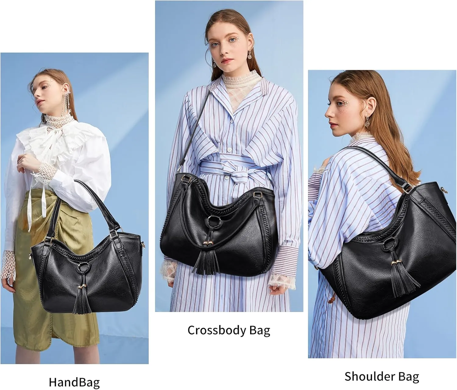 SENDEFN Leather Tote Bag for Women Work Shoulder Bag Large Top Handle Handbags and Ladies Travel Purse with Zipper Pocket