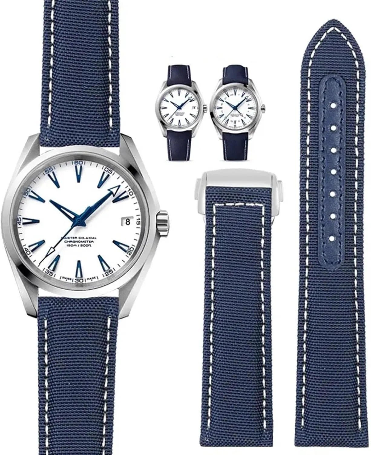 SERDAS 19mm 20mm Canvas Nylon Watchbands For Omega Seamaster 300 Speedmaster AT150 Omega Speedmaster Slubby 310.32 Series Nylon Strap