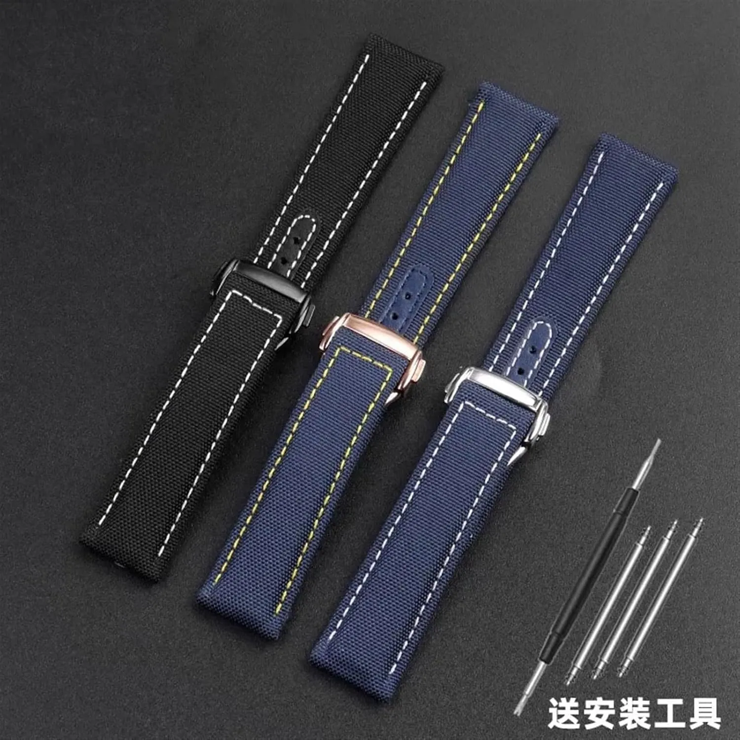 SERDAS 19mm 20mm Canvas Nylon Watchbands For Omega Seamaster 300 Speedmaster AT150 Omega Speedmaster Slubby 310.32 Series Nylon Strap