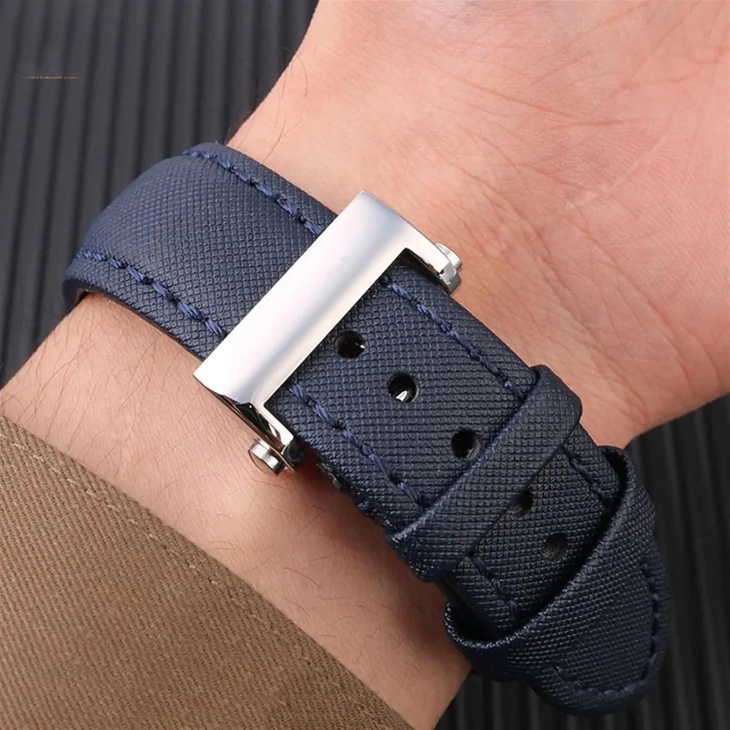 SERDAS 23mm High Density Nylon Watchband Special For Blancpain Fifty Fathoms 5000 5015 Strap Butterfly Buckle Wristband Canvas Leather Bottom Watch Strap