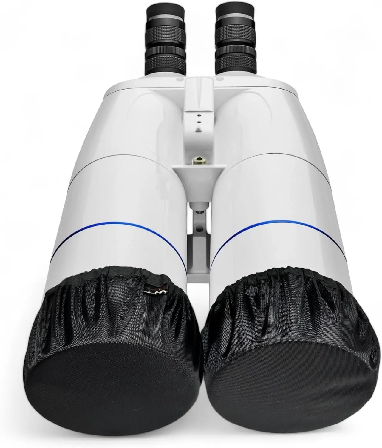 Set of 2 Pieces Dew and Dust Resistant Protective Covers for Binocular Telescope Objective Lenses - Lens and Optics Protection with Elastic Bands and Silicone Stoppers (3 inch), Black
