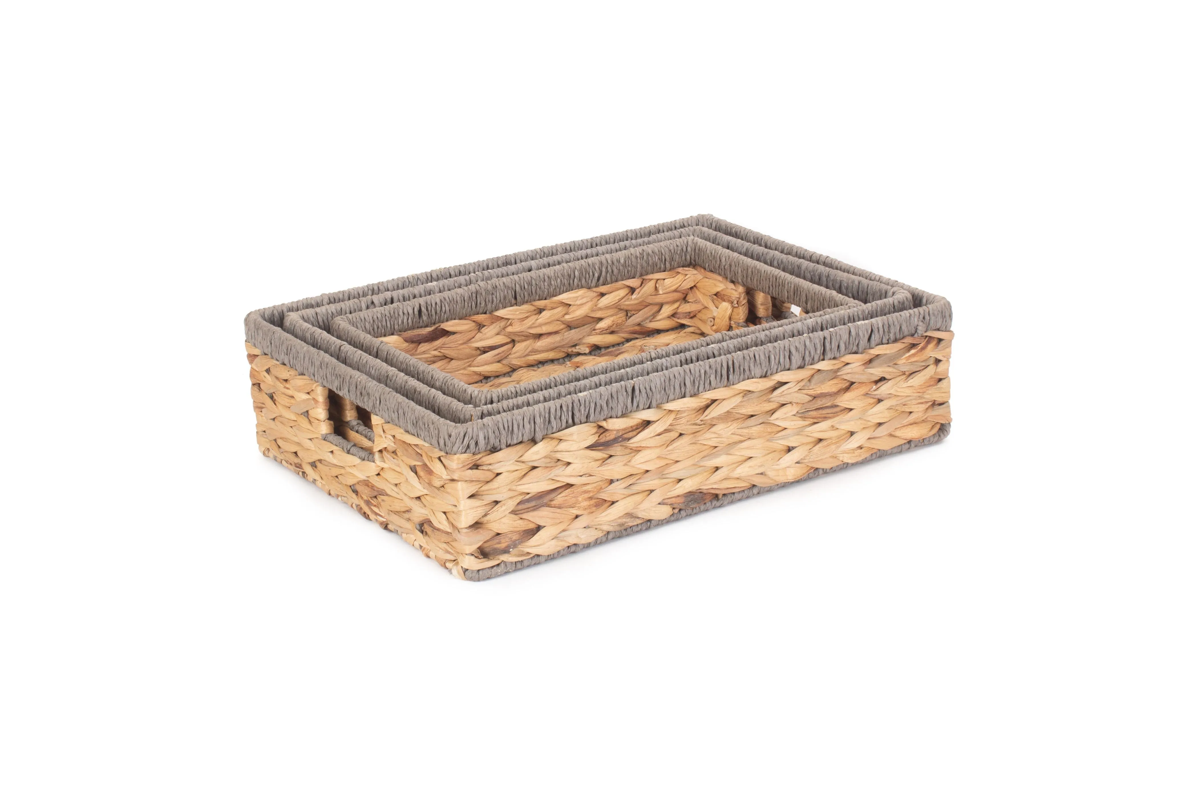 Shallow Rectangular Water Hyacinth Storage Basket