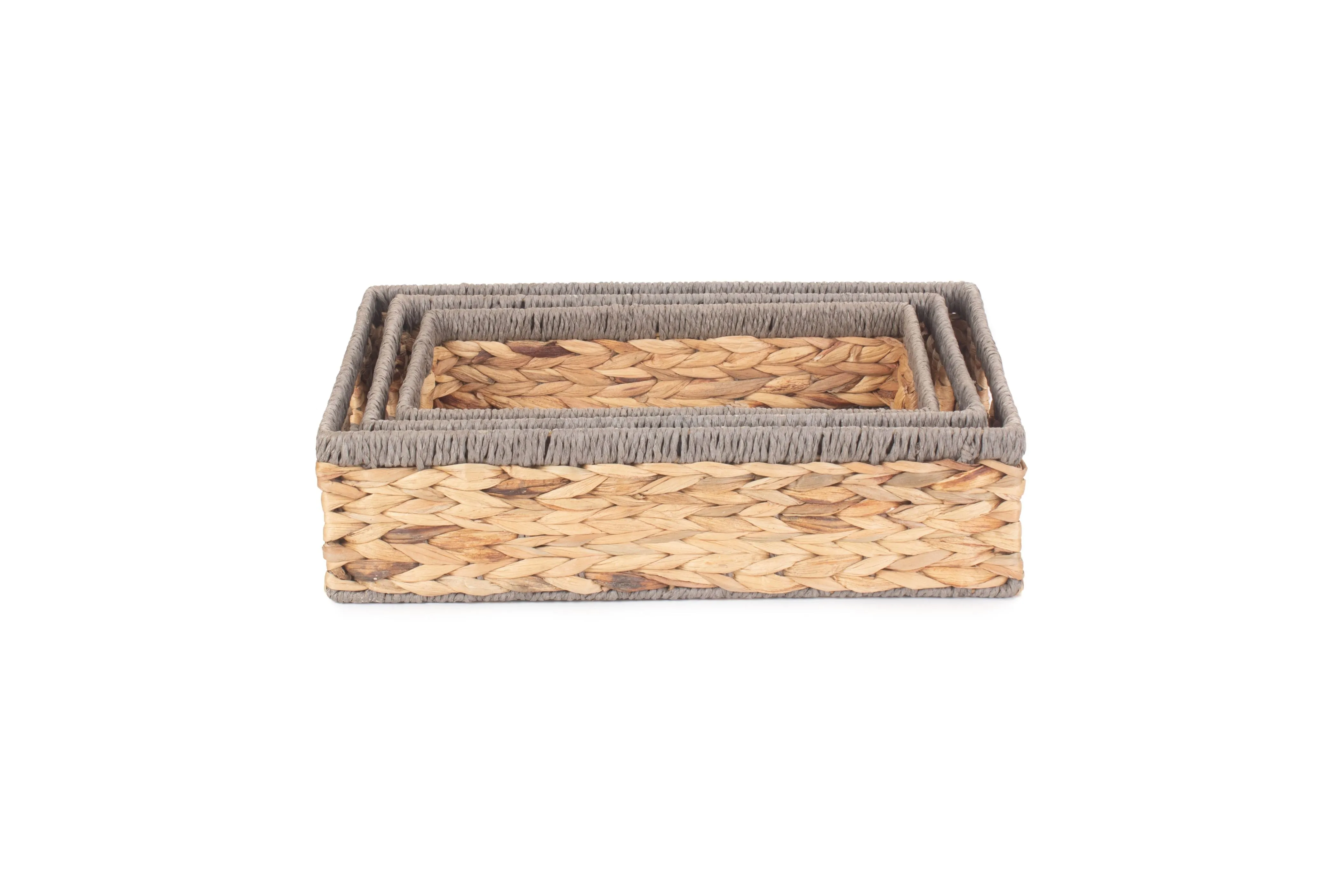 Shallow Rectangular Water Hyacinth Storage Basket