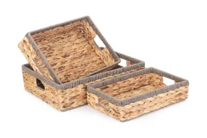 Shallow Rectangular Water Hyacinth Storage Basket