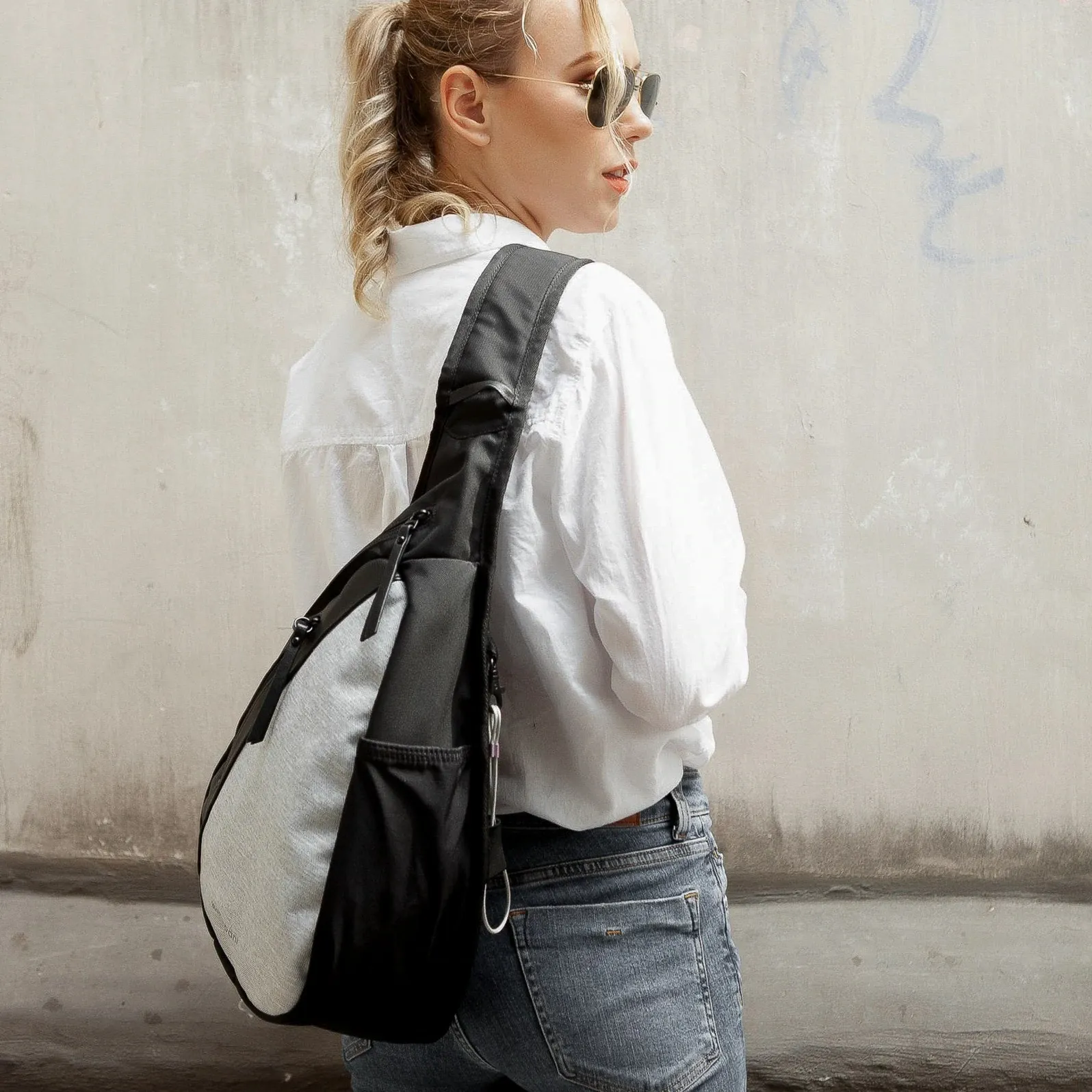 Sherpani Esprit Anti-theft Sling Backpack - Sterling/Black