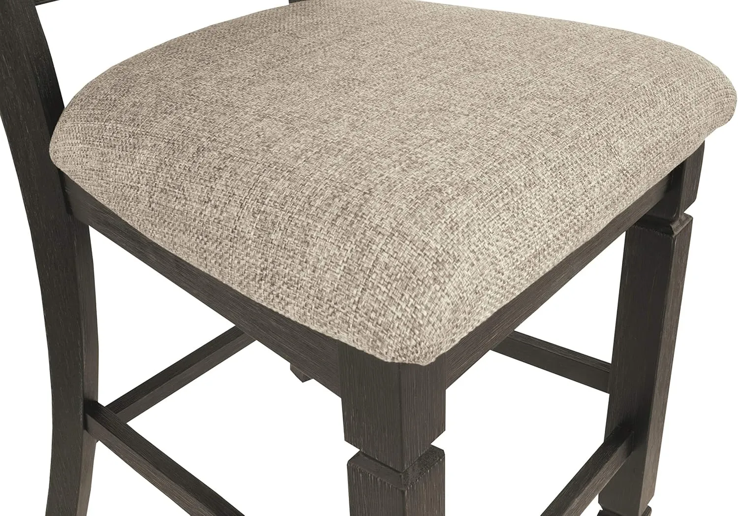 Signature Design by Ashley Tyler Creek Farmhouse 24.38" Counter Height Upholstered Barstool, Set of 2, Almost Black