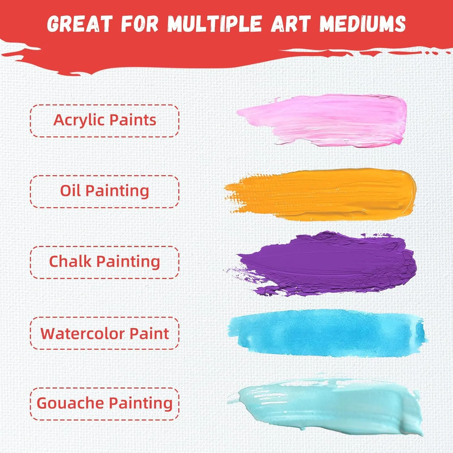 Simetufy 8x10 Inch Stretched Canvas for Painting, 10 Pack 100% Cotton Professional Blank Art Canvas Using Acrylic Paint or Oil (Pre-Primed)