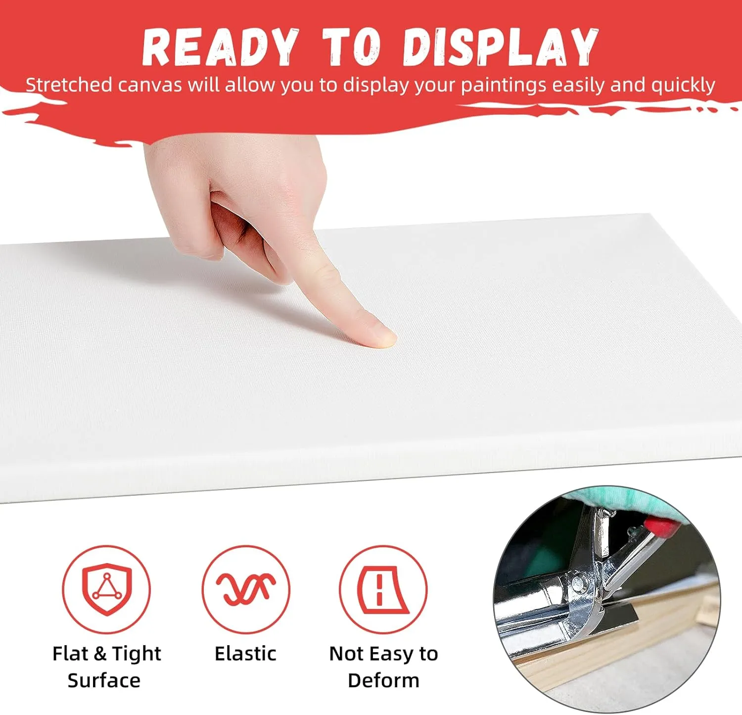 Simetufy 8x10 Inch Stretched Canvas for Painting, 10 Pack 100% Cotton Professional Blank Art Canvas Using Acrylic Paint or Oil (Pre-Primed)