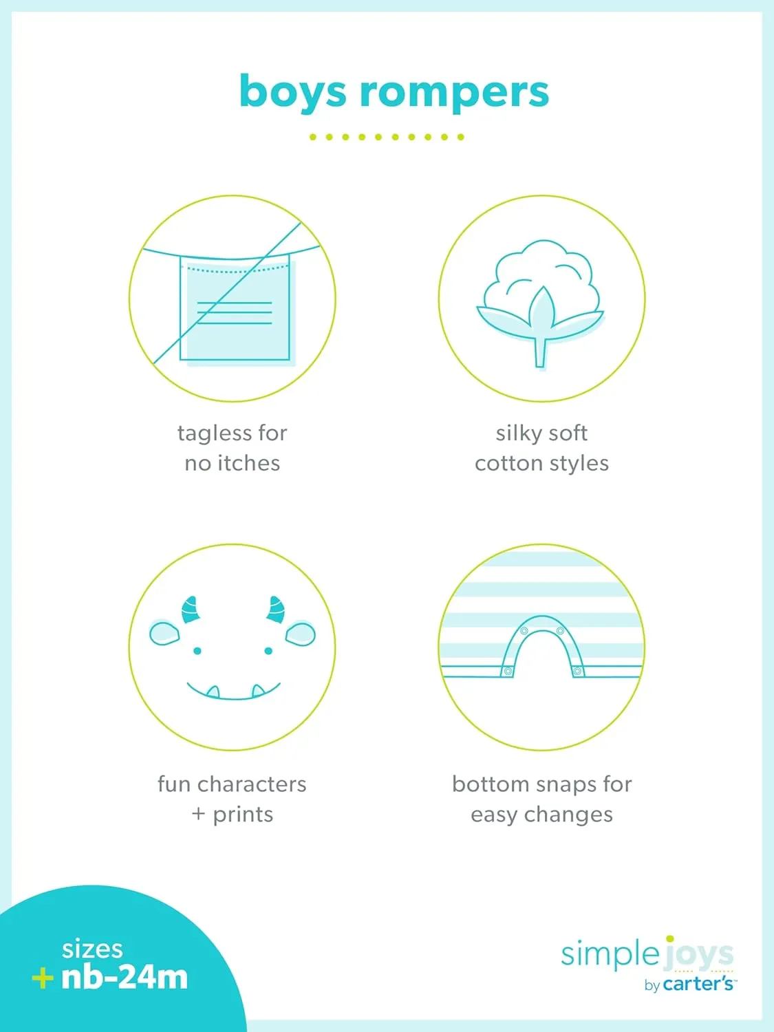 Simple Joys by Carter's baby-boys 3-pack Rompers