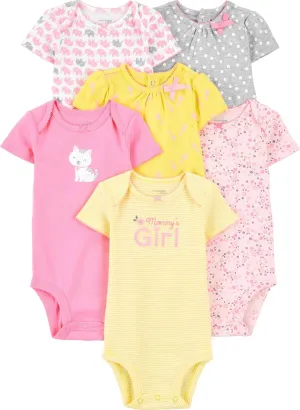 Simple Joys by Carter's Baby Girls' 6-Pack Short-Sleeve Bodysuit