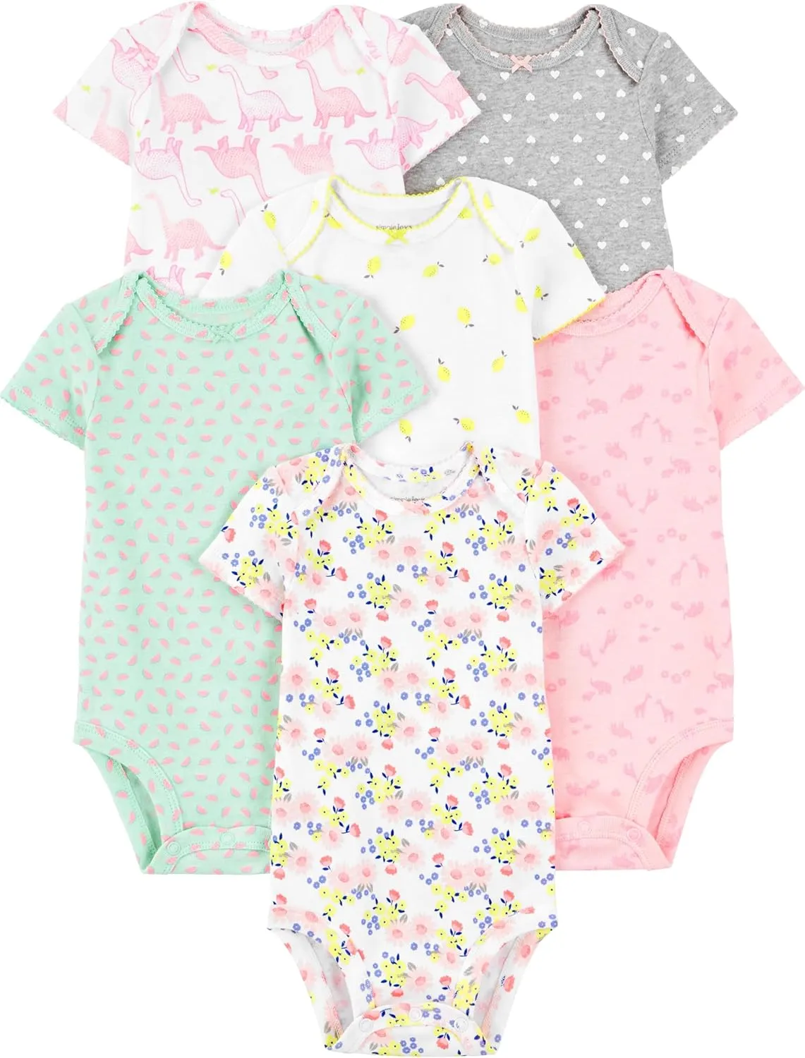 Simple Joys by Carter's Baby Girls' 6-Pack Short-Sleeve Bodysuit