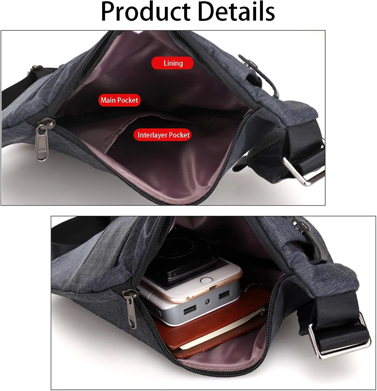 Simplify Living Cross Body Bag for Women Men, Anti Theft Crossbody Bags for Travel, Sport, Work