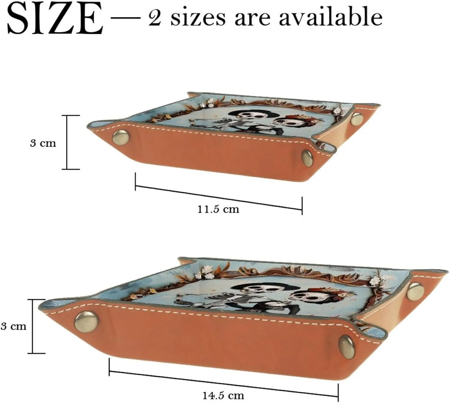 Skull Lover Photo Frame Stacking Jewelry Organizer Trays, Desk Drawer Organizer Tray, Earring Tray, Bracelet Tray, Ring Storage Tray, Women & Girls