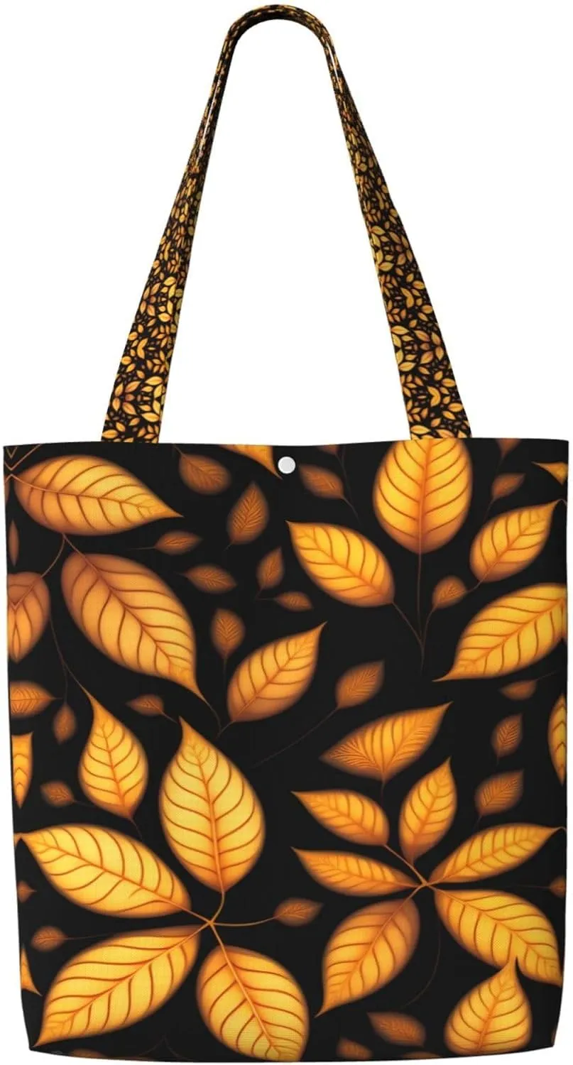 Slowly falling leaves Durable Canvas Shoulder Shopping Bag for Women Everyday Use