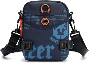 Small Cell Phone Purse Crossbody Shoulder Messenger Bag Fanny pack,Hiking Bag, Waist Pouch with Adjustable Blet (Black) (Cyan)
